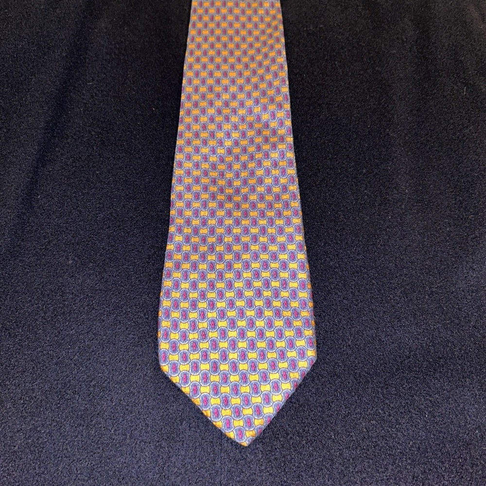 Stefano Ricci Tie 100% Silk Blue Pink Yellow Men's Necktie Made In Italy